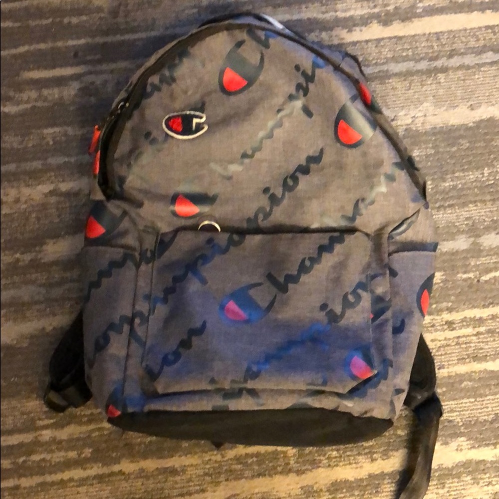 Embroidered Champion Grey Backpack
